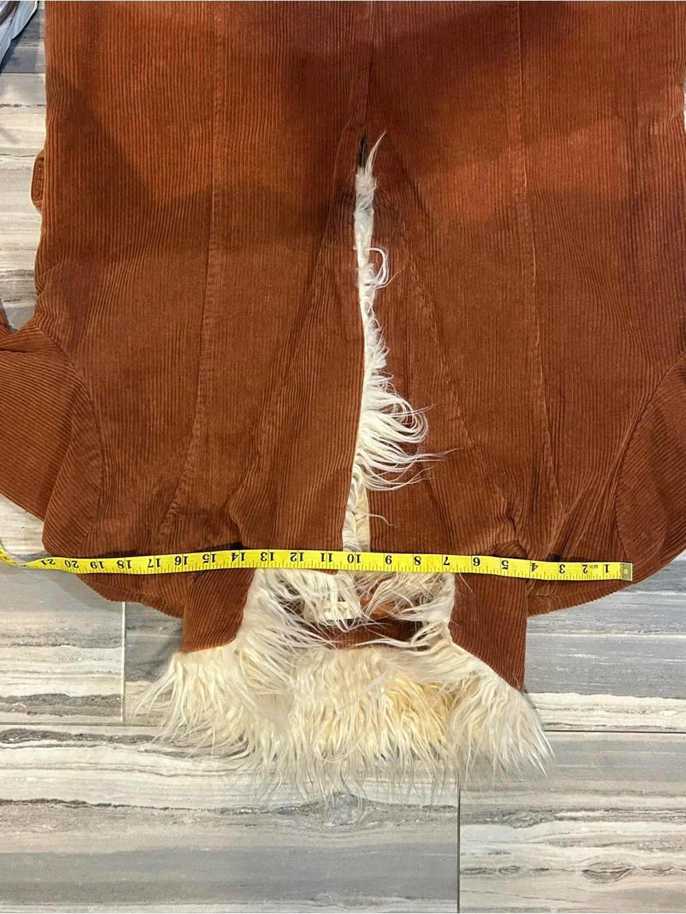 Altar'd State Rust Brown Corduroy Jacket with Cream Label Accent